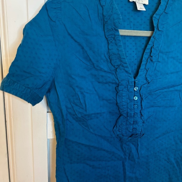 Loft Blue Swiss Dot Y2K Blouse - Picture 5 of 5